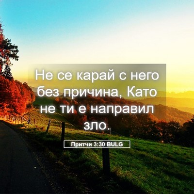 Picture 05 - Притчи 3:30 BULG - Не се карай с него без - Bible Verse Picture