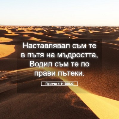 Picture 05 - Притчи 4:11 BULG - Наставлявал съм те в пътя - Bible Verse Picture