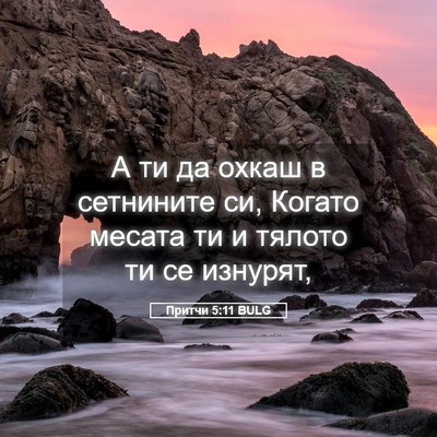 Picture 05 - Притчи 5:11 BULG - А ти да охкаш в сетнините - Bible Verse Picture