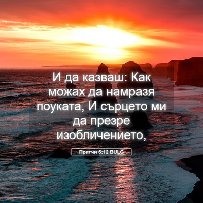 Picture 05 - Притчи 5:12 BULG - И да казваш: Как можах да - Bible Verse Picture