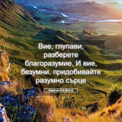 Picture 05 - Притчи 8:5 BULG - Вие, глупави, разберете - Bible Verse Picture