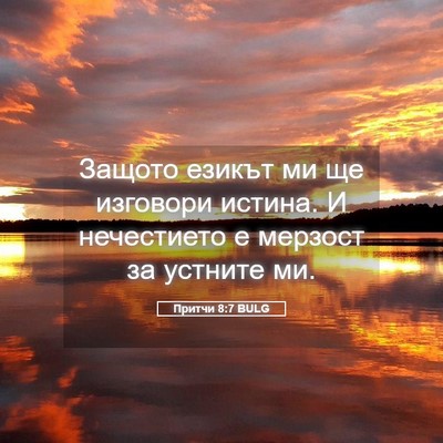 Picture 05 - Притчи 8:7 BULG - Защото езикът ми ще - Bible Verse Picture