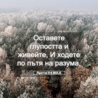 Picture 05 - Притчи 9:6 BULG - Оставете глупостта и - Bible Verse Picture
