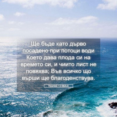 Picture 05 - Псалми 1:3 BULG - Ще бъде като дърво - Bible Verse Picture