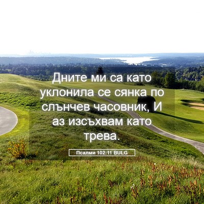 Picture 05 - Псалми 102:11 BULG - Дните ми са като уклонила - Bible Verse Picture