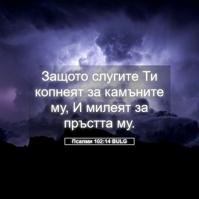 Picture 05 - Псалми 102:14 BULG - Защото слугите Ти копнеят - Bible Verse Picture