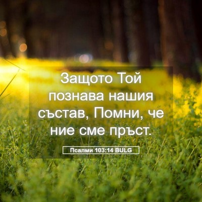 Picture 05 - Псалми 103:14 BULG - Защото Той познава нашия - Bible Verse Picture