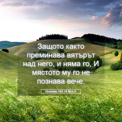 Picture 05 - Псалми 103:16 BULG - Защото както преминава - Bible Verse Picture