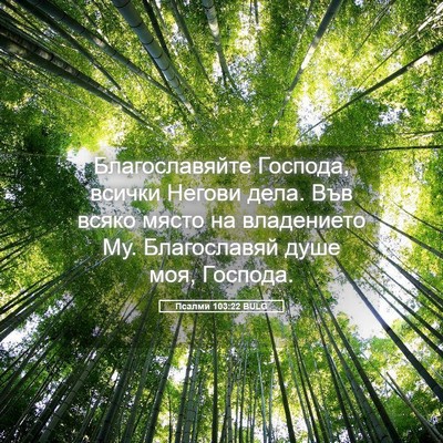 Picture 05 - Псалми 103:22 BULG - Благославяйте Господа, - Bible Verse Picture