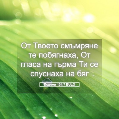 Picture 05 - Псалми 104:7 BULG - От Твоето смъмряне те - Bible Verse Picture