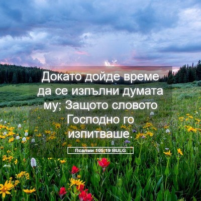 Picture 05 - Псалми 105:19 BULG - Докато дойде време да се - Bible Verse Picture