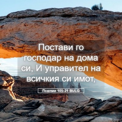 Picture 05 - Псалми 105:21 BULG - Постави го господар на - Bible Verse Picture