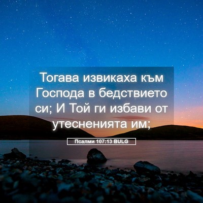 Picture 05 - Псалми 107:13 BULG - Тогава извикаха към - Bible Verse Picture