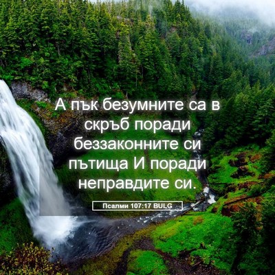 Picture 05 - Псалми 107:17 BULG - А пък безумните са в скръб - Bible Verse Picture