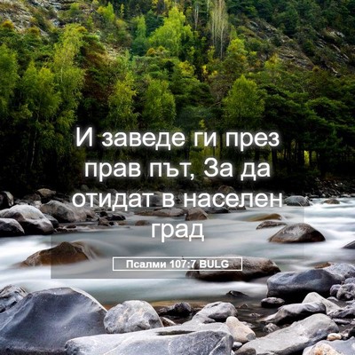 Picture 05 - Псалми 107:7 BULG - И заведе ги през прав път, - Bible Verse Picture
