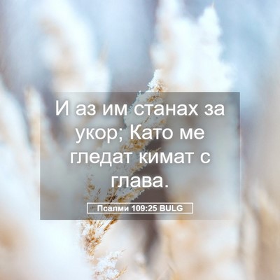 Picture 05 - Псалми 109:25 BULG - И аз им станах за укор; Като - Bible Verse Picture