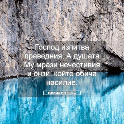 Picture 05 - Псалми 11:5 BULG - Господ изпитва праведния; - Bible Verse Picture