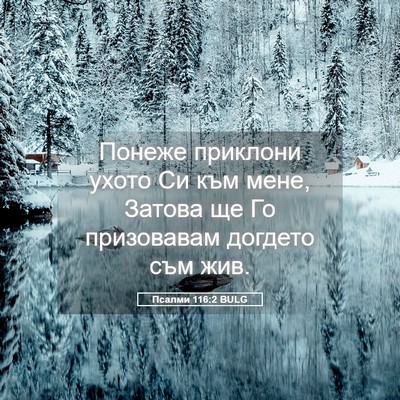 Picture 05 - Псалми 116:2 BULG - Понеже приклони ухото Си - Bible Verse Picture