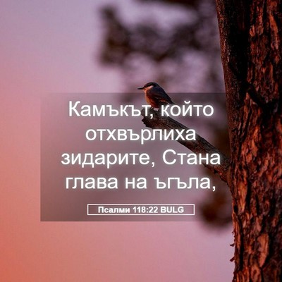 Picture 05 - Псалми 118:22 BULG - Камъкът, който отхвърлиха - Bible Verse Picture