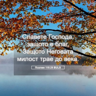 Picture 05 - Псалми 118:29 BULG - Славете Господа, защото е - Bible Verse Picture