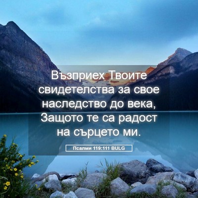Picture 05 - Псалми 119:111 BULG - Възприех Твоите - Bible Verse Picture