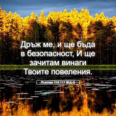 Picture 05 - Псалми 119:117 BULG - Дръж ме, и ще бъда в - Bible Verse Picture