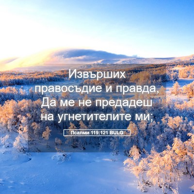 Picture 05 - Псалми 119:121 BULG - Извърших правосъдие и - Bible Verse Picture