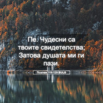 Picture 05 - Псалми 119:129 BULG - Пе. Чудесни са твоите - Bible Verse Picture
