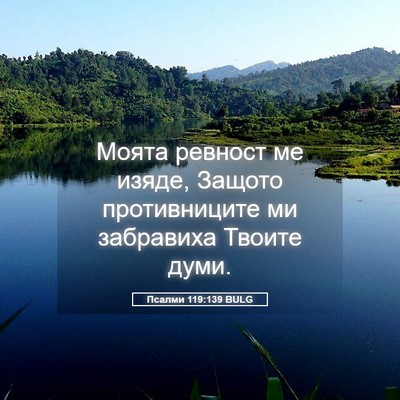 Picture 05 - Псалми 119:139 BULG - Моята ревност ме изяде, - Bible Verse Picture
