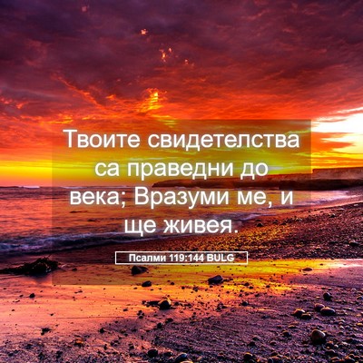 Picture 05 - Псалми 119:144 BULG - Твоите свидетелства са - Bible Verse Picture