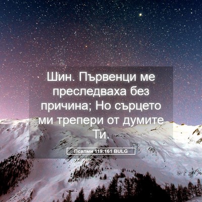 Picture 05 - Псалми 119:161 BULG - Шин. Първенци ме - Bible Verse Picture