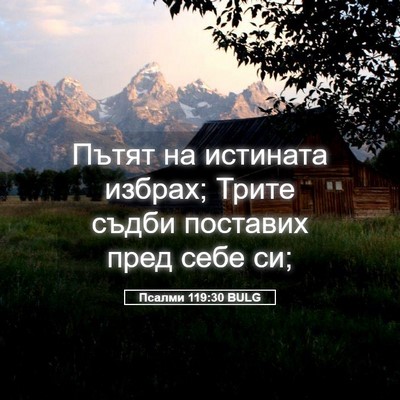 Picture 05 - Псалми 119:30 BULG - Пътят на истината избрах; - Bible Verse Picture