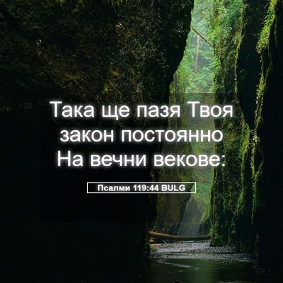 Picture 05 - Псалми 119:44 BULG - Така ще пазя Твоя закон - Bible Verse Picture