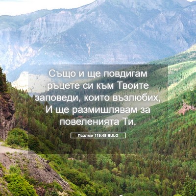 Picture 05 - Псалми 119:48 BULG - Също и ще повдигам ръцете - Bible Verse Picture