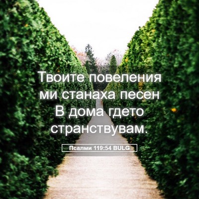 Picture 05 - Псалми 119:54 BULG - Твоите повеления ми - Bible Verse Picture