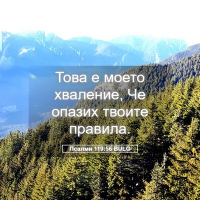 Picture 05 - Псалми 119:56 BULG - Това е моето хваление, Че - Bible Verse Picture