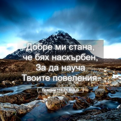 Picture 05 - Псалми 119:71 BULG - Добре ми стана, че бях - Bible Verse Picture