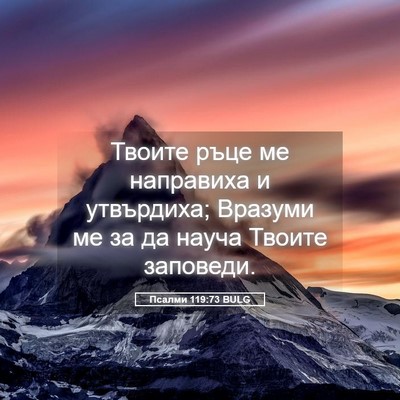 Picture 05 - Псалми 119:73 BULG - Твоите ръце ме направиха и - Bible Verse Picture