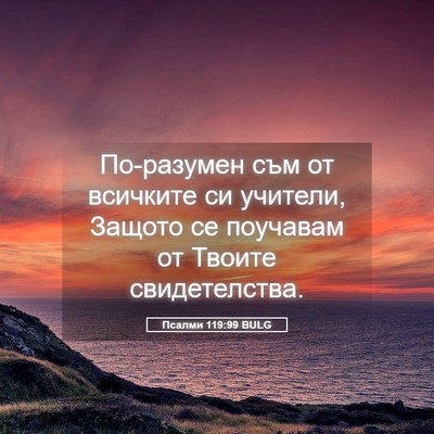 Picture 05 - Псалми 119:99 BULG - По-разумен съм от всичките - Bible Verse Picture