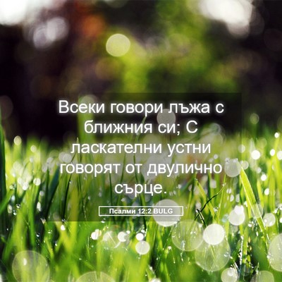 Picture 05 - Псалми 12:2 BULG - Всеки говори лъжа с - Bible Verse Picture