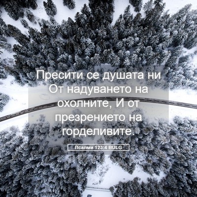 Picture 05 - Псалми 123:4 BULG - Пресити се душата ни От - Bible Verse Picture