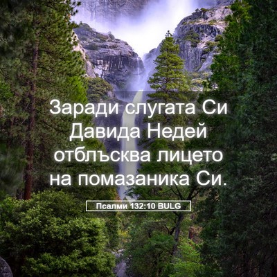 Picture 05 - Псалми 132:10 BULG - Заради слугата Си Давида - Bible Verse Picture