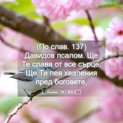 Picture 05 - Псалми 138:1 BULG - (По слав. 137) Давидов псалом. - Bible Verse Picture