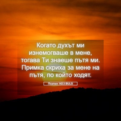 Picture 05 - Псалми 142:3 BULG - Когато духът ми - Bible Verse Picture