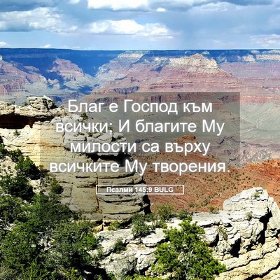 Picture 05 - Псалми 145:9 BULG - Благ е Господ към всички; И - Bible Verse Picture