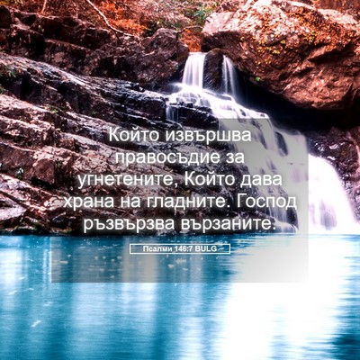 Picture 05 - Псалми 146:7 BULG - Който извършва правосъдие - Bible Verse Picture