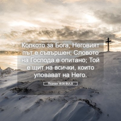 Picture 05 - Псалми 18:30 BULG - Колкото за Бога, Неговият - Bible Verse Picture
