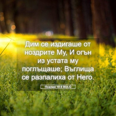 Picture 05 - Псалми 18:8 BULG - Дим се издигаше от - Bible Verse Picture