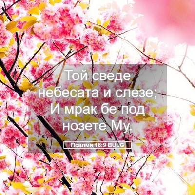 Picture 05 - Псалми 18:9 BULG - Той сведе небесата и слезе; - Bible Verse Picture