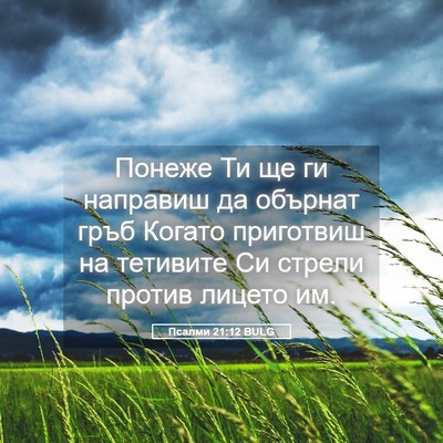 Picture 05 - Псалми 21:12 BULG - Понеже Ти ще ги направиш да - Bible Verse Picture